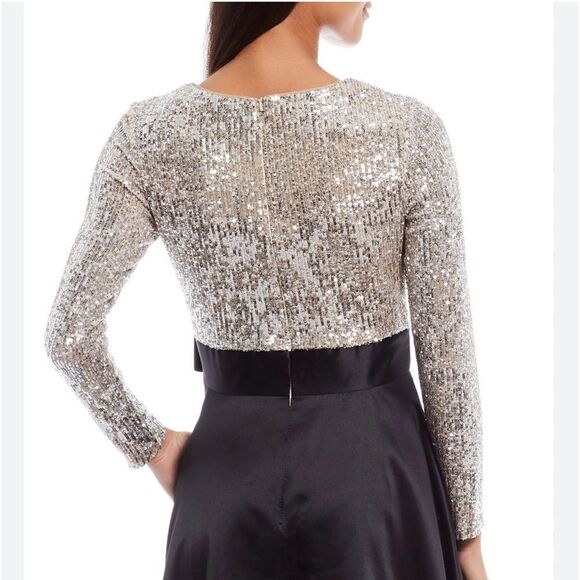 Xscape 3352X Long Sleeve Sequin Top Ballgown Skirt size 8 - Picture 7 of 10